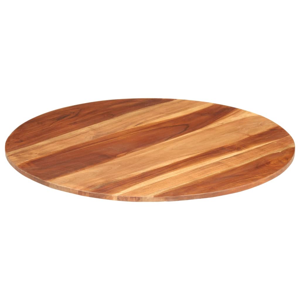Piano Tavolo in Legno Massello di Acacia Rotondo 15-16 mm 80 cm