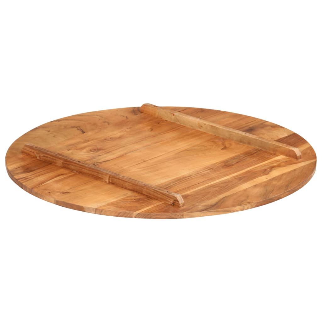 Piano Tavolo in Legno Massello di Acacia Rotondo 15-16 mm 80 cm
