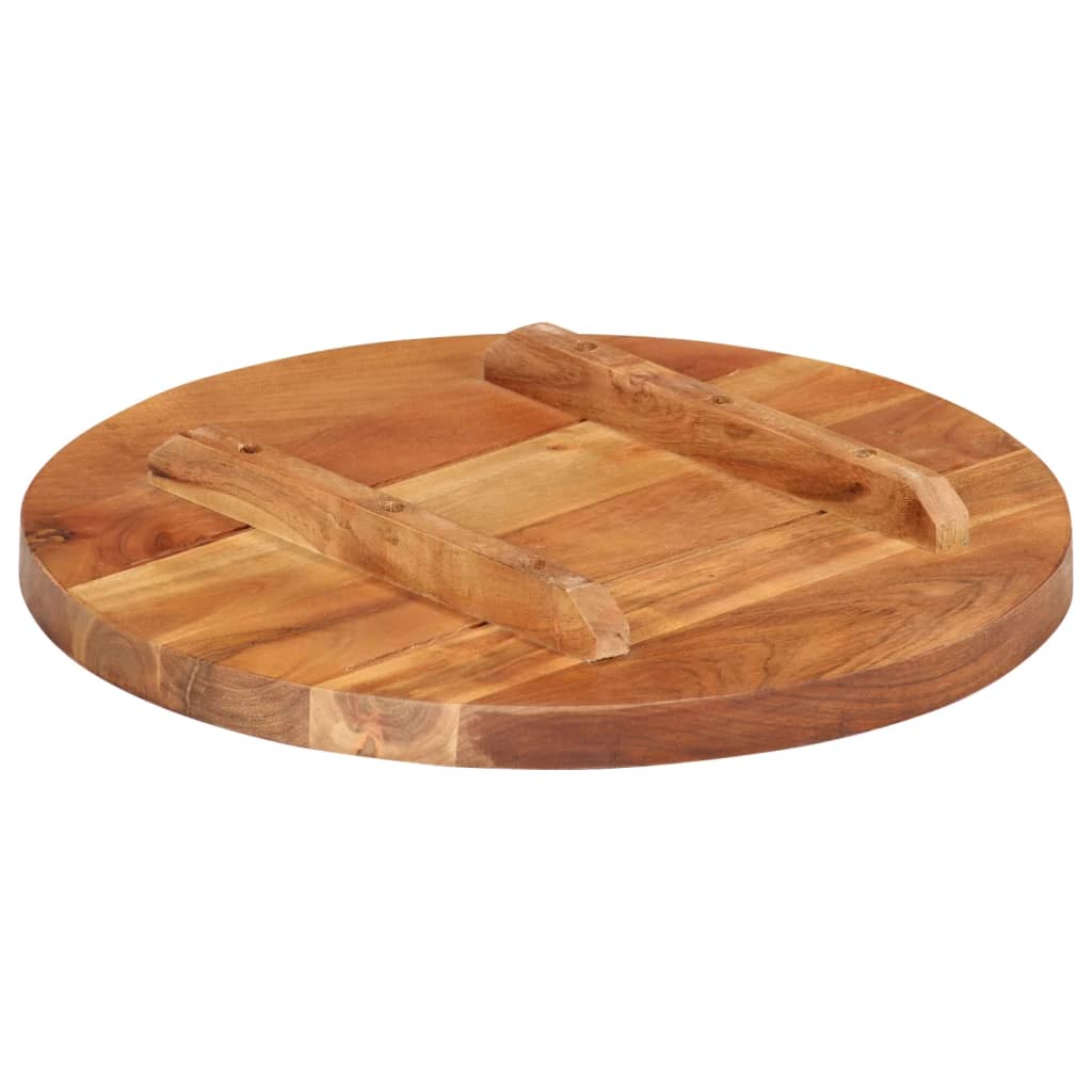 Piano Tavolo in Legno Massello di Acacia Rotondo 25-27 mm 40 cm