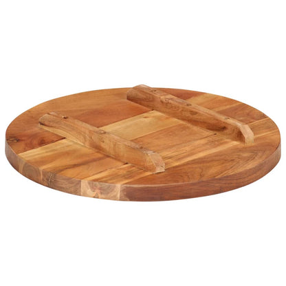 Piano Tavolo in Legno Massello di Acacia Rotondo 25-27 mm 40 cm