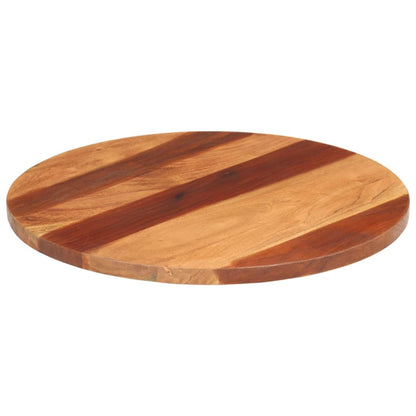 Piano Tavolo in Legno Massello di Acacia Rotondo 25-27 mm 60 cm