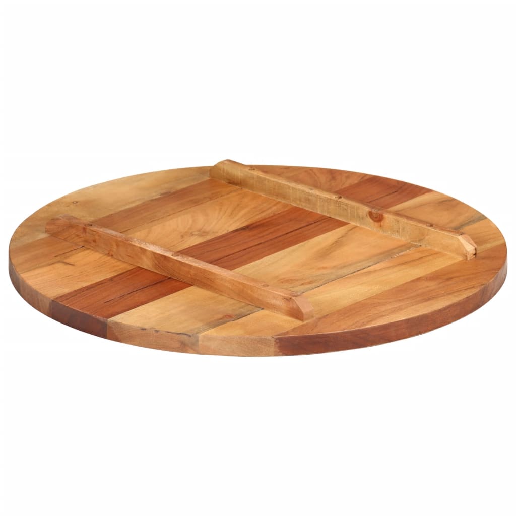 Piano Tavolo in Legno Massello di Acacia Rotondo 25-27 mm 60 cm