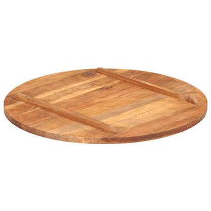 Piano Tavolo in Legno Massello di Acacia Rotondo 25-27 mm 80 cm
