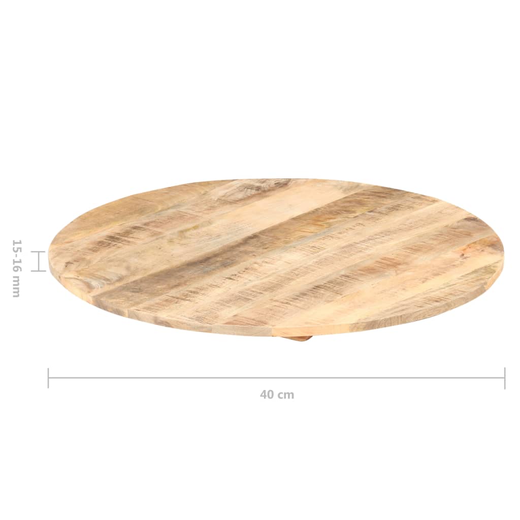 Piano Tavolo in Legno Massello di Mango Rotondo 15-16 mm 40 cm