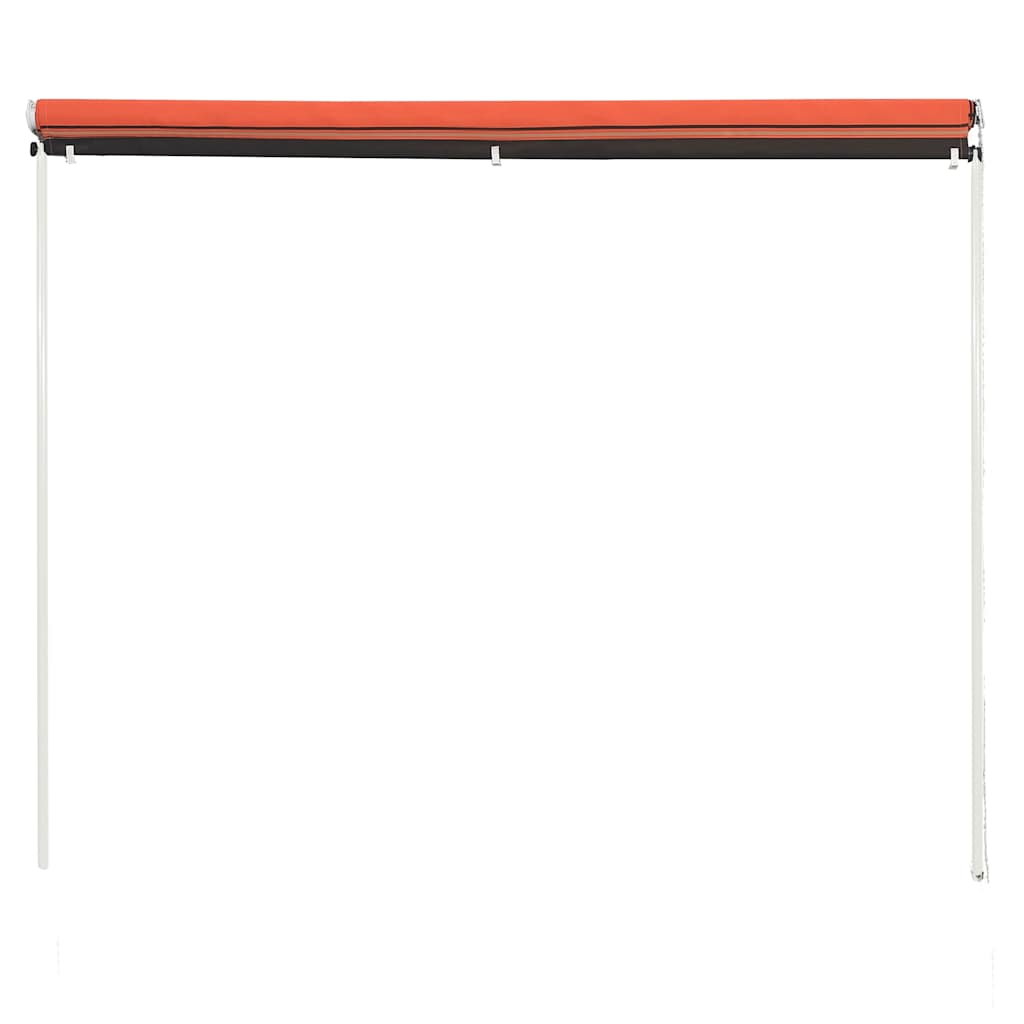 Tenda da Sole Retrattile con LED 100x150 cm Arancione e Marrone
