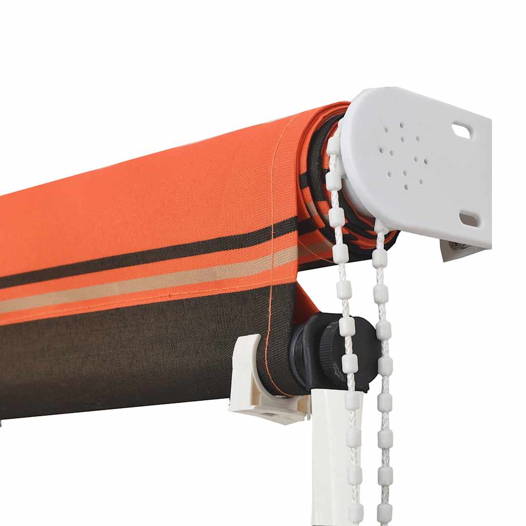 Tenda da Sole Retrattile con LED 100x150 cm Arancione e Marrone