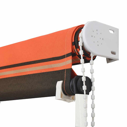 Tenda da Sole Retrattile con LED 100x150 cm Arancione e Marrone