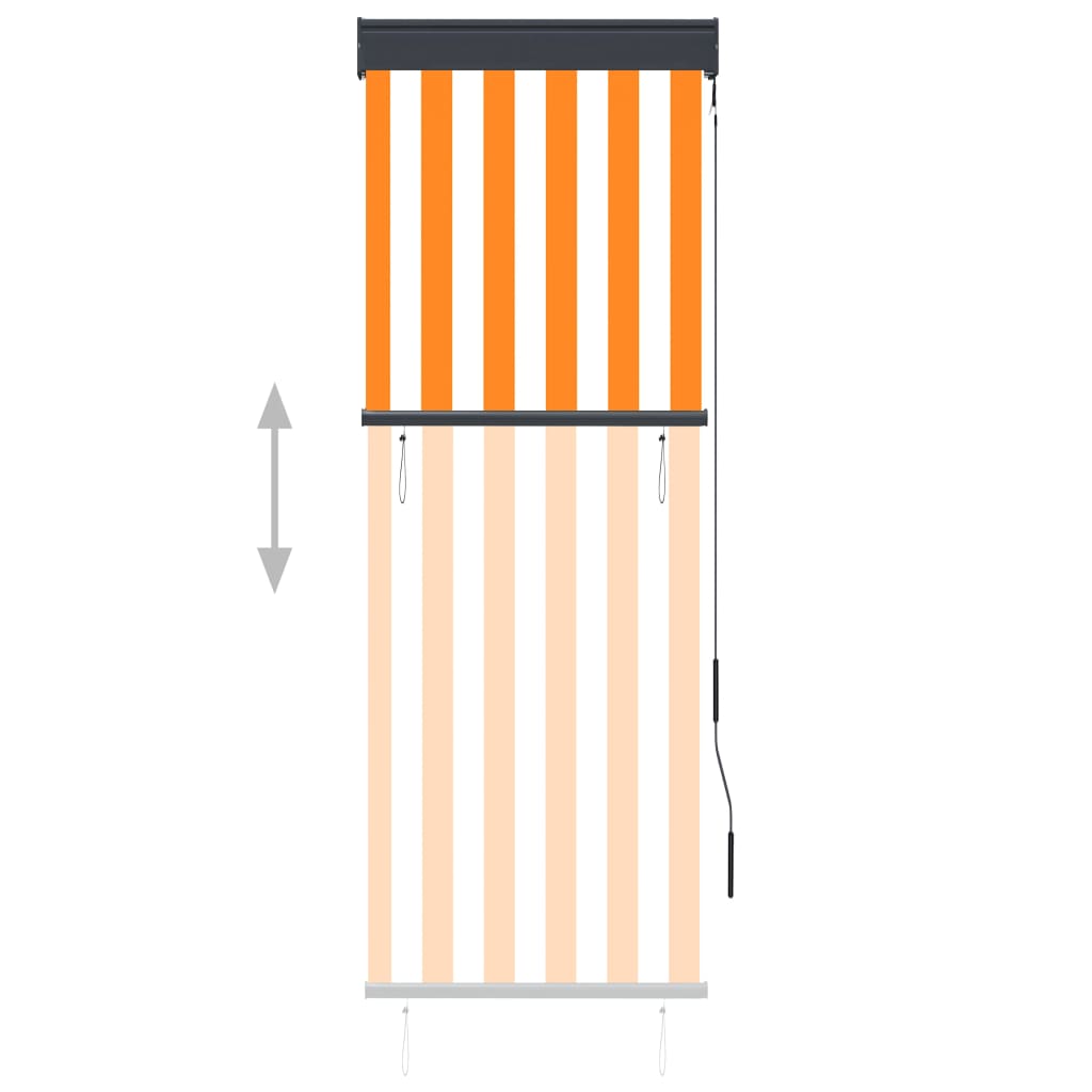 Tenda a Rullo per Esterni 60x250 cm Bianca e Arancione