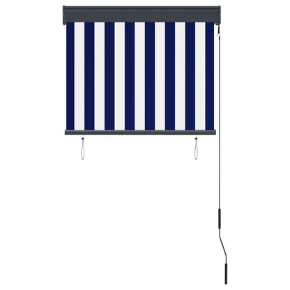Tenda a Rullo per Esterni 80x250 cm Blu e Bianca