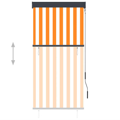 Tenda a Rullo per Esterni 80x250 cm Bianca e Arancione
