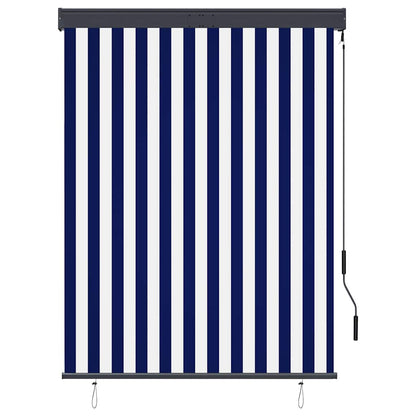 Tenda a Rullo per Esterni 120x250 cm Blu e Bianca