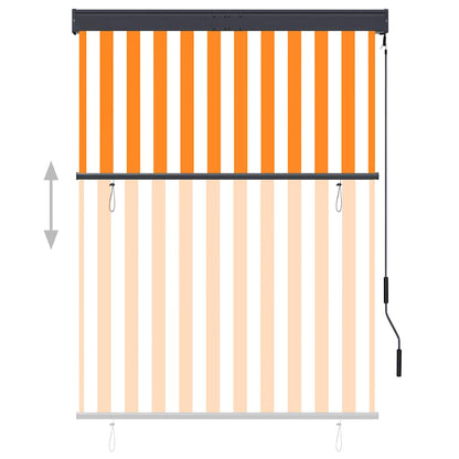 Tenda a Rullo per Esterni 120x250 cm Bianco e Arancione