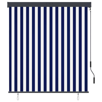 Tenda a Rullo per Esterni 140x250 cm Blu e Bianca