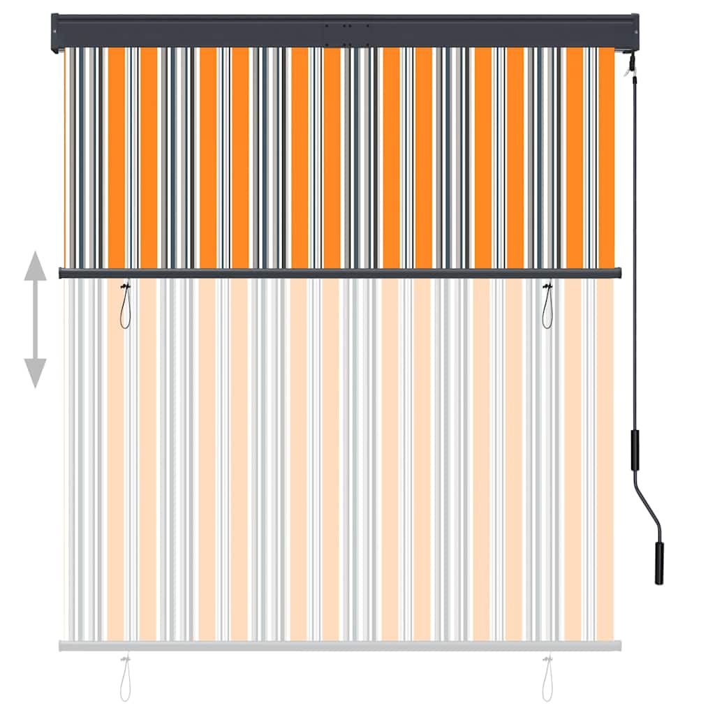 Tenda a Rullo per Esterni 140x250 cm Giallo e Blu
