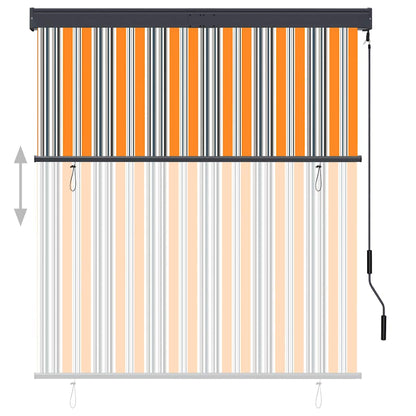 Tenda a Rullo per Esterni 140x250 cm Giallo e Blu