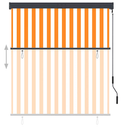 Tenda a Rullo per Esterni 140x250 cm Bianco e Arancione