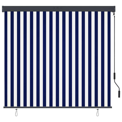 Tenda a Rullo per Esterni 160x250 cm Blu e Bianca