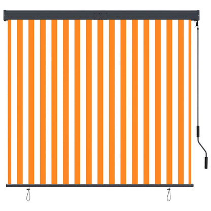 Tenda a Rullo per Esterni 160x250 cm Bianca e Arancione
