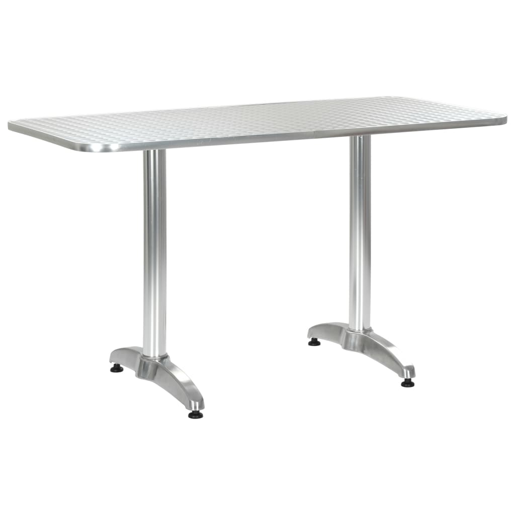 Tavolo da Giardino Argento 120x60x70 cm in Alluminio