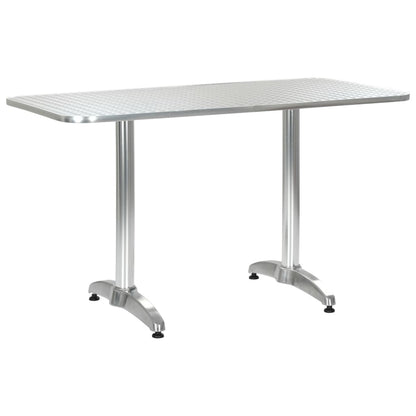 Tavolo da Giardino Argento 120x60x70 cm in Alluminio