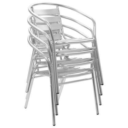 Set da Pranzo da Giardino 5 pz in Alluminio Argento