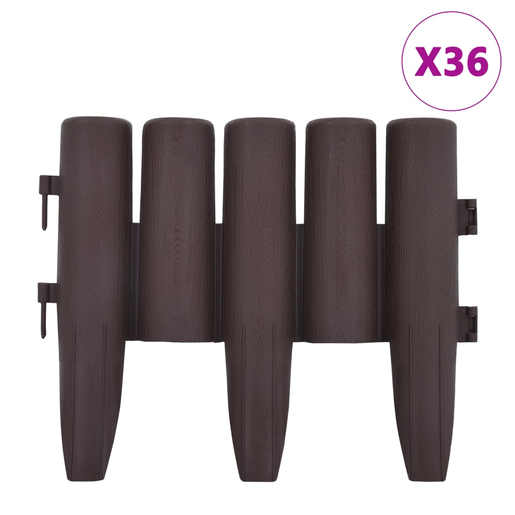 Bordature per Prato 36 pz Marroni 10 m in PP