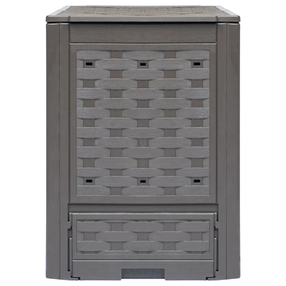 Compostiere 2 pz Marrone 60x60x83cm 600 L in Rattan di Plastica
