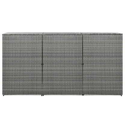 Copribidone Triplo Spazzatura Antracite 229x78x120cm Polyrattan