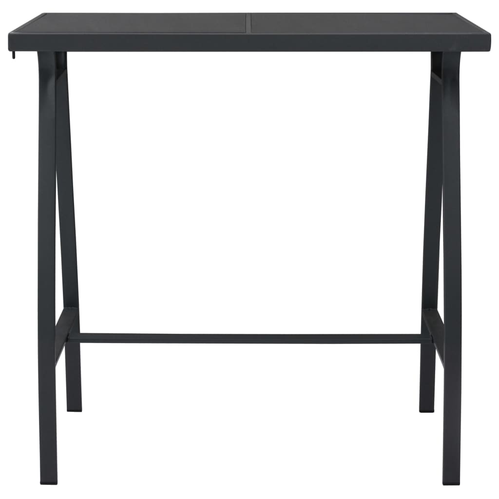 Tavolo da Bar da Giardino Nero 110x60x110 cm in Vetro Temperato