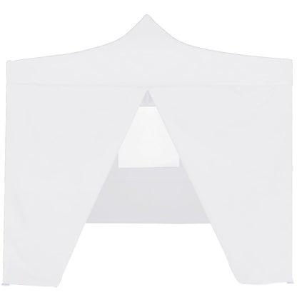 Gazebo Professionale Pieghevole 4 Pareti 3x3 m Acciaio Bianco