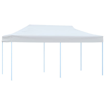 Tenda Pieghevole Pop-Up con Pareti Laterali 3x6m Acciaio Bianco