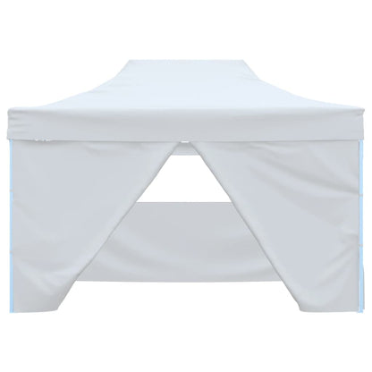Tendone per Feste Pieghevole con 4 Pareti 3x4,5 m Bianco