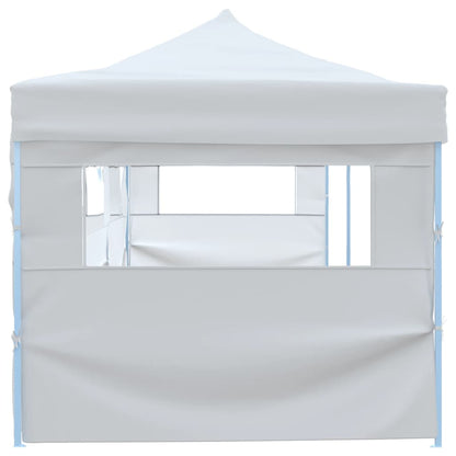 Tenda Pieghevole Pop-Up con 5 Pareti Laterali 3x9 m Bianca