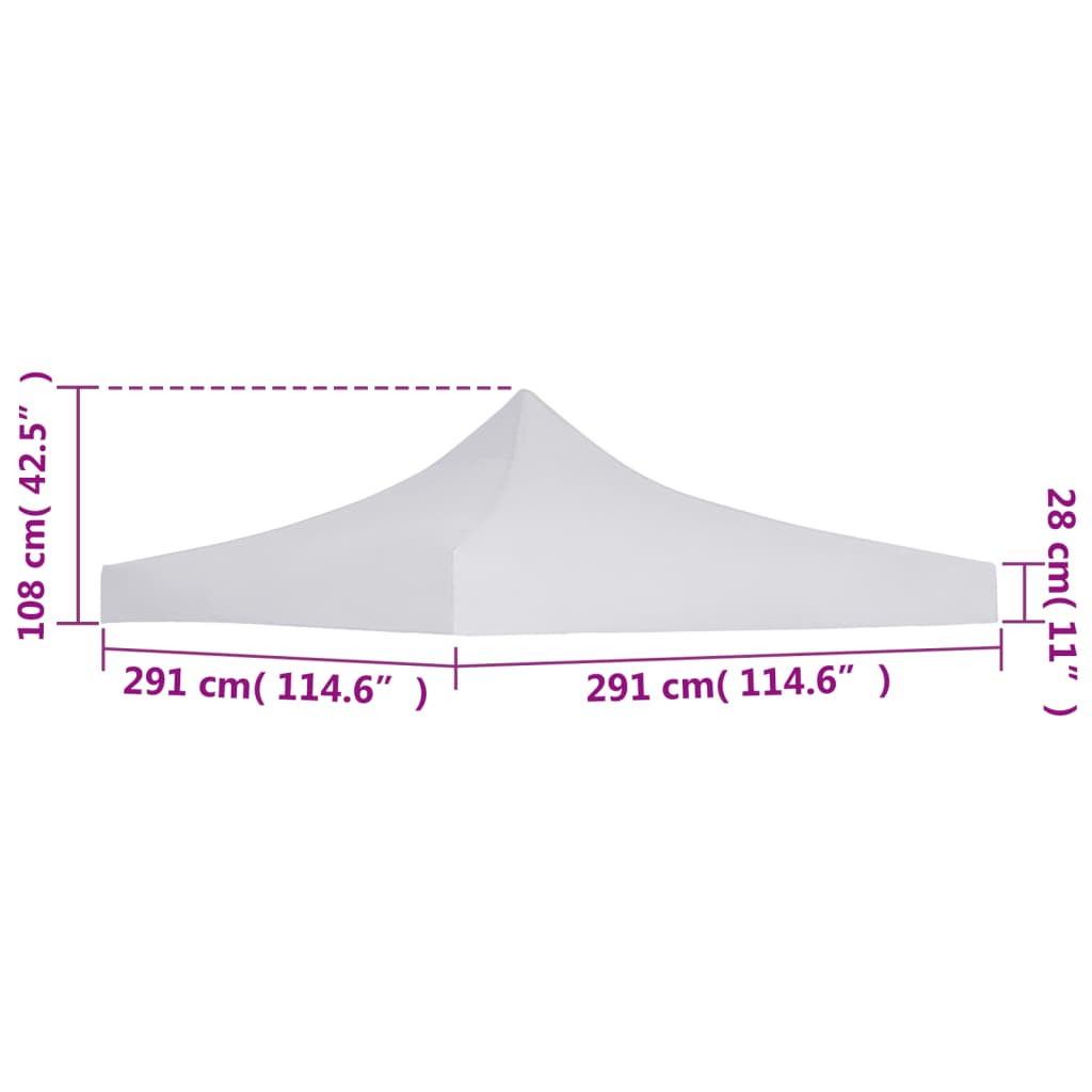 Tetto per Tendone da Festa 3x3 m Bianco