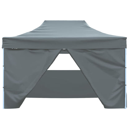 Gazebo Professionale Pieghevole 4 Pareti 3x4m Acciaio Antracite