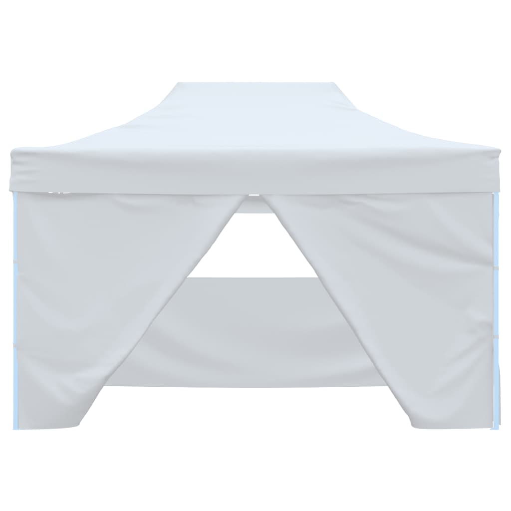 Gazebo Professionale Pieghevole 4 Pareti 3x4m Acciaio Bianco