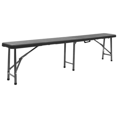Panchine da Giardino Pieghevoli 2 pz 180 cm in HDPE Nere
