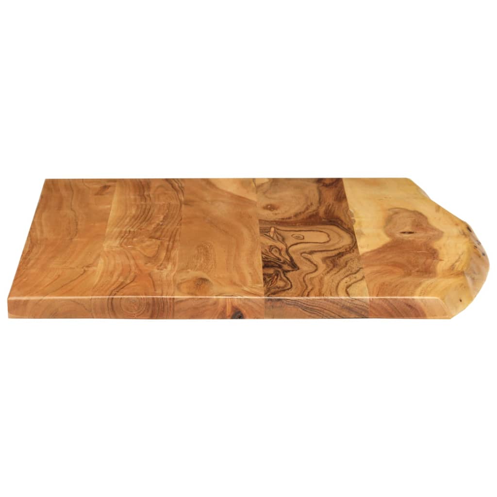 Piano per VanitÃ  Bagno in Massello di Acacia 80x52x2,5 cm