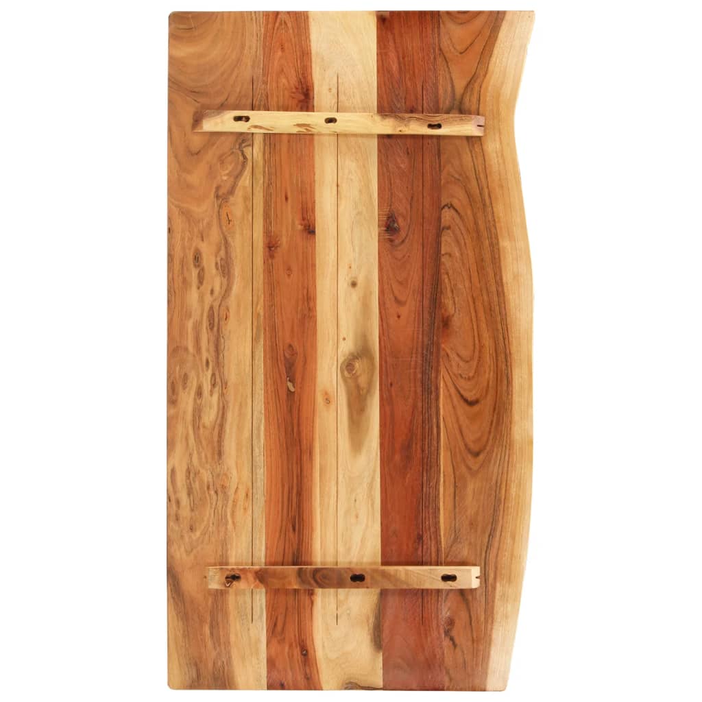 Piano per VanitÃ  Bagno in Massello di Acacia 100x52x2,5 cm
