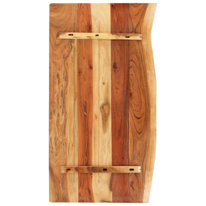 Piano per VanitÃ  Bagno in Massello di Acacia 100x52x2,5 cm
