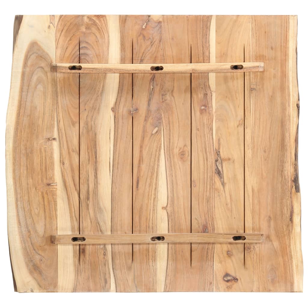 Piano del Tavolo in Legno Massello di Acacia 58x(50-60)x3,8 cm