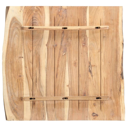 Piano del Tavolo in Legno Massello di Acacia 58x(50-60)x3,8 cm