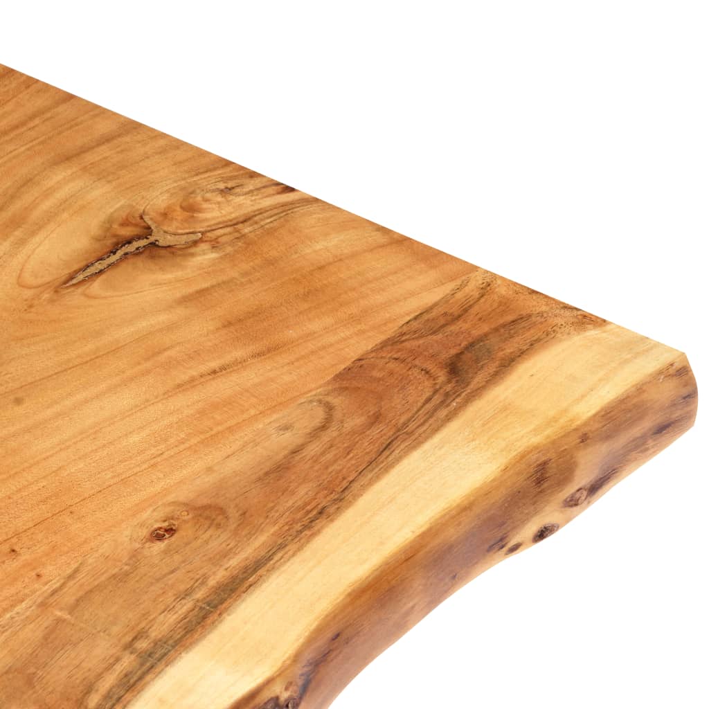 Piano del Tavolo in Legno Massello di Acacia 100x(50-60)x2,5 cm