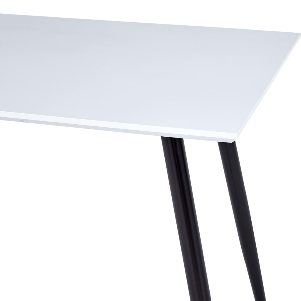 Tavolo da Pranzo Bianco e Nero 120x60x74 cm in MDF