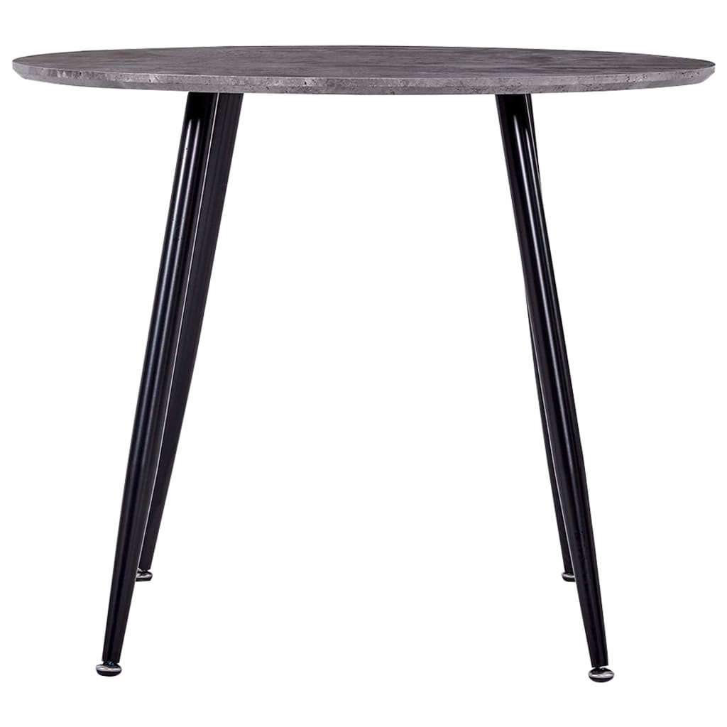 Tavolo da Pranzo Cemento e Nero 90x73,5 cm in MDF