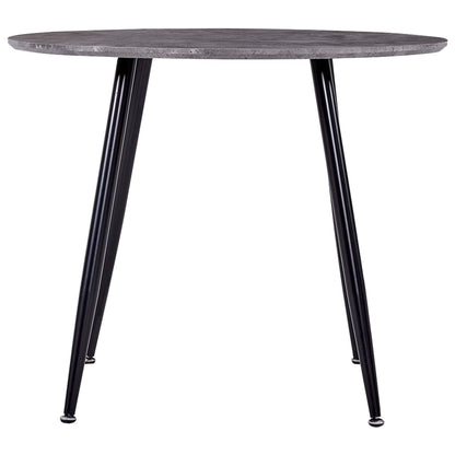 Tavolo da Pranzo Cemento e Nero 90x73,5 cm in MDF