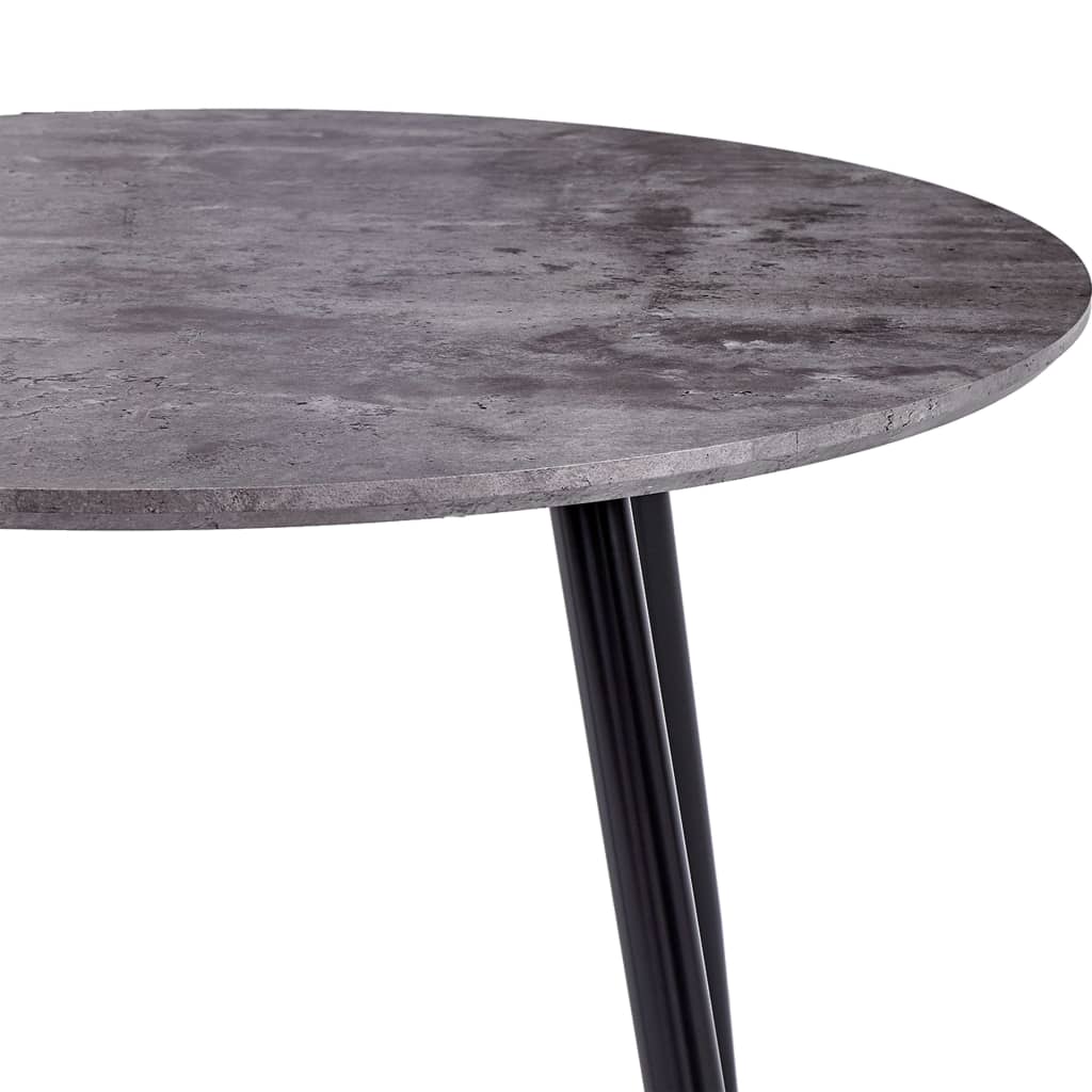 Tavolo da Pranzo Cemento e Nero 90x73,5 cm in MDF