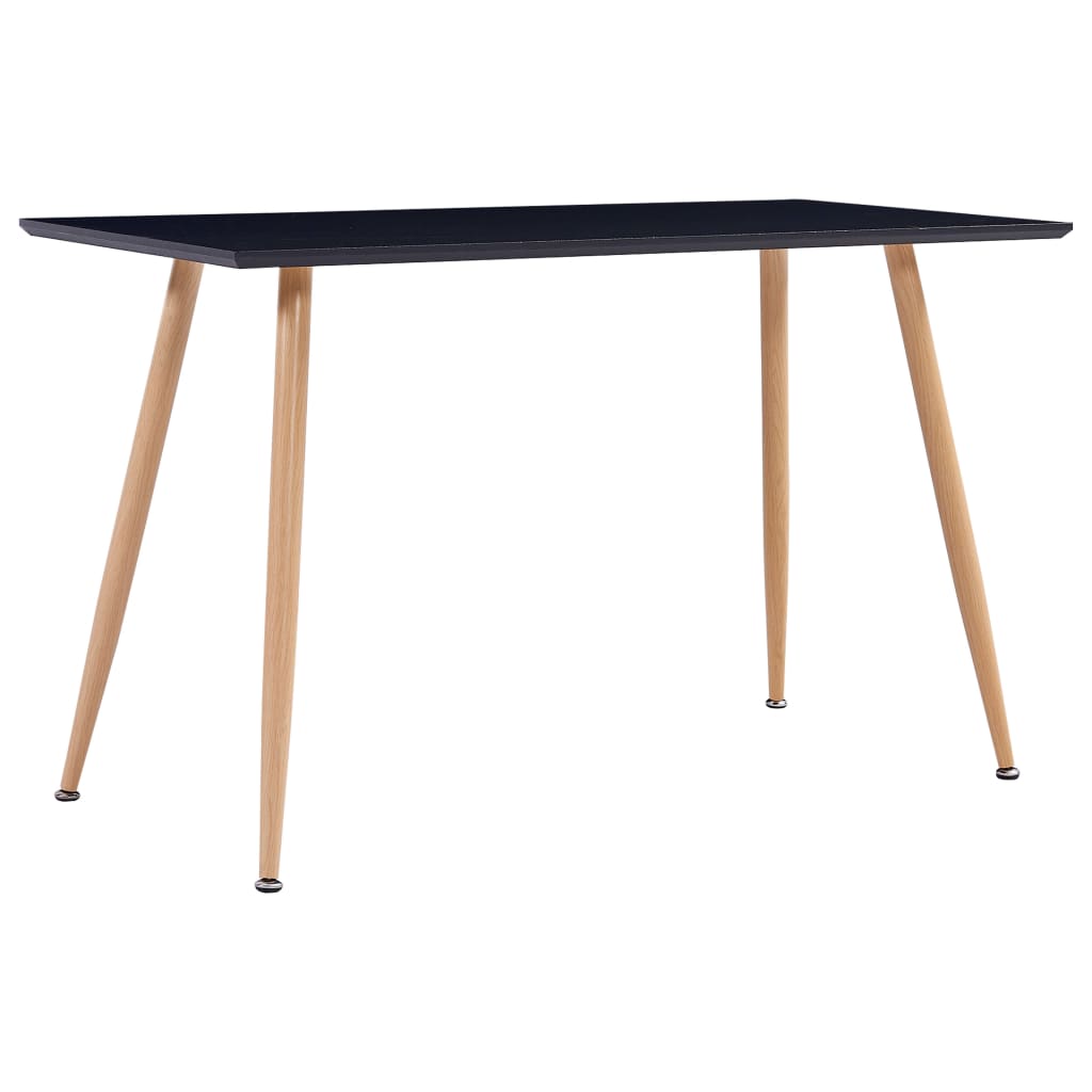 Tavolo da Pranzo Nero e Rovere 120x60x74 cm in MDF