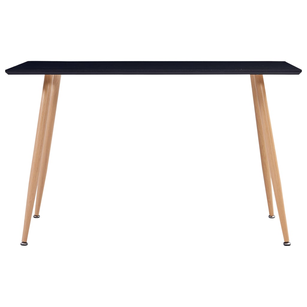 Tavolo da Pranzo Nero e Rovere 120x60x74 cm in MDF
