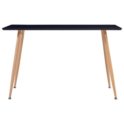 Tavolo da Pranzo Nero e Rovere 120x60x74 cm in MDF